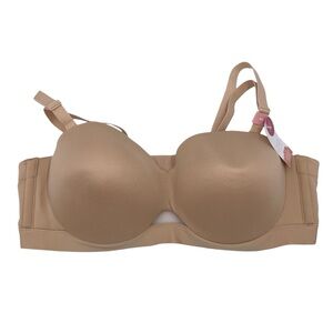 NEW Cacique Comfort Bliss Lightly Lined Multi-Way Strapless Bra Size 46C Tan